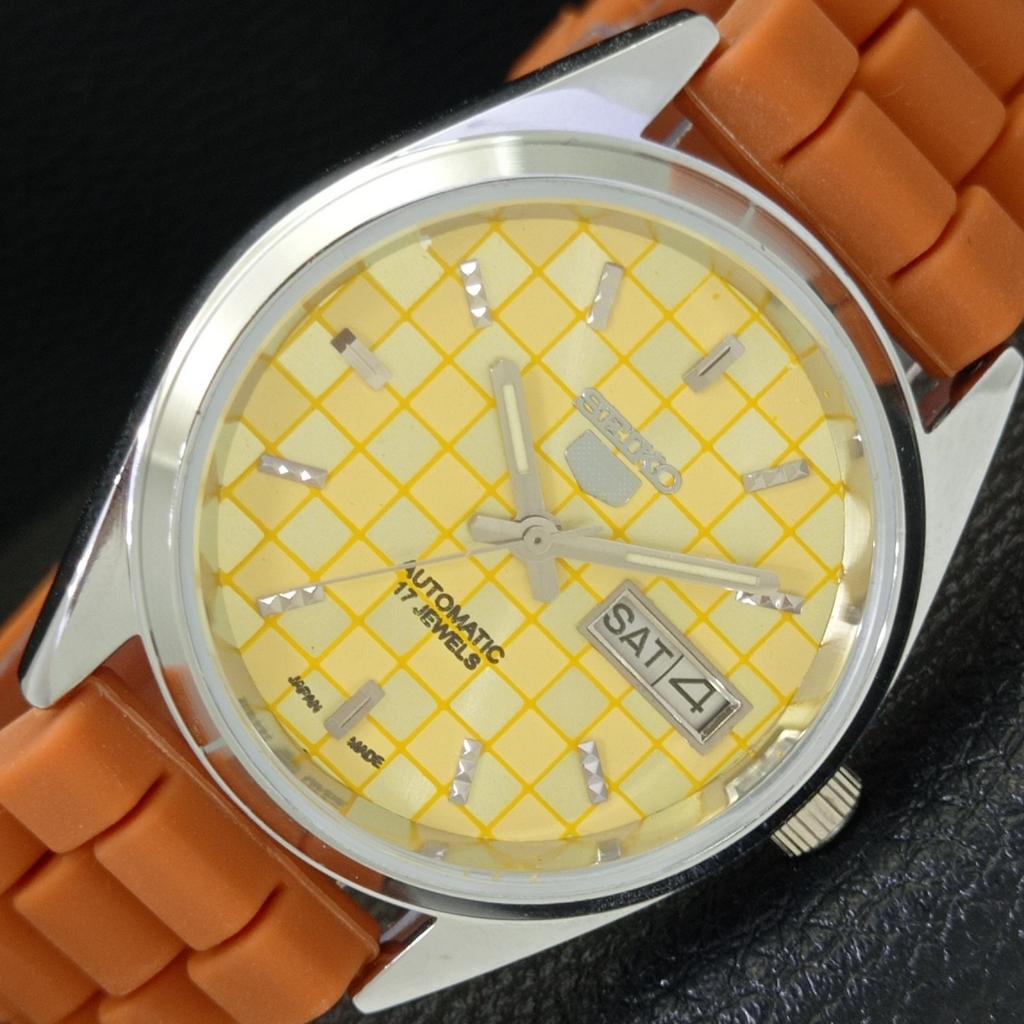 

SEIKO 5 AUTOMATIC 6309A REFURBISHED JAPAN MENS YELLOW COLOR DIAL WATCH a440316-4 Sk-a440316