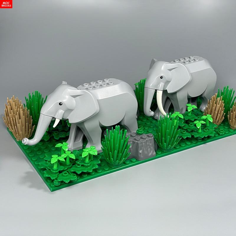 MOC Bricks Jungle Underbrush Forest Animal Monkey Goat Giraffe Bird Night Owl Accessories Building Blocks Friend Toys Gifts