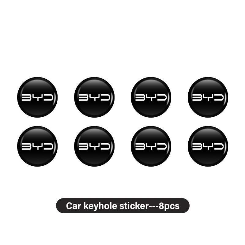 

8pcs Car Door Keyhole Lock Core Protective Cover Stickers For BYD Tang MAX DMI Qin EV600 Han EV Yuan Song PLUS Pro