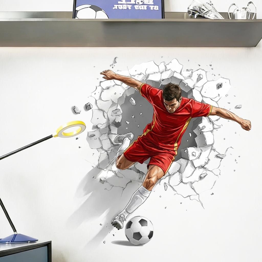 Soccer Theme Wall Decal For Bedroom Living Room Sports Home Wall Decoration