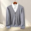 Herbst Winter Männer Strickjacke Pullover V-ausschnitt einreiher Einfarbig Lange Hülse Lose Gestrickte Knöpfe Weiche Warme Casual Pullover mantel