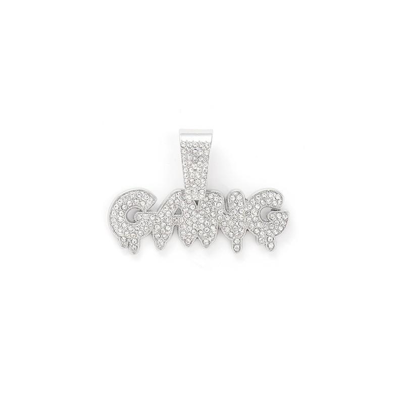 Hip Hop GANG Letter Pendant Street Personality Design Letter Cuban Chain Jewelry