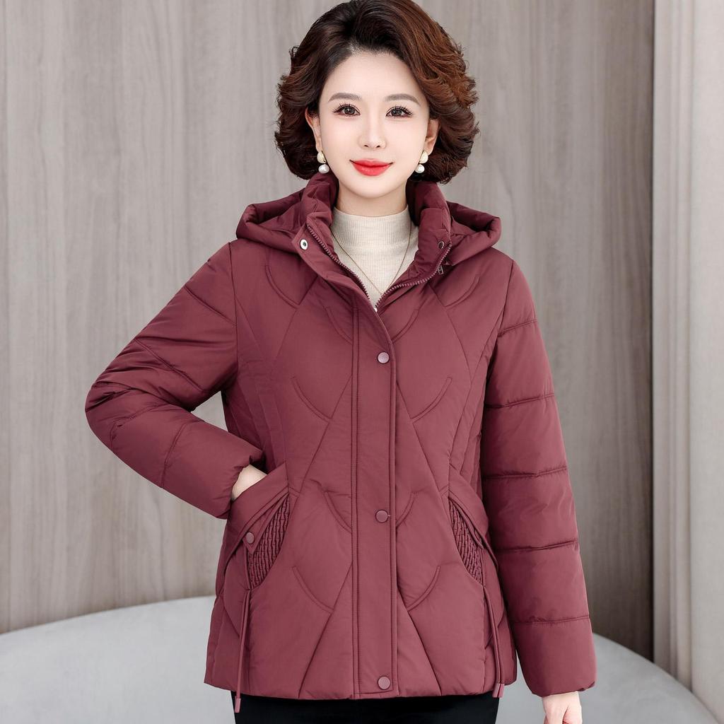 Autumn Winter Thicken Warm Parka Women Casual Solid Color Big Pocket Loose Short Hooded Coat Jackets Outwear