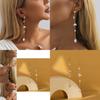 Fashionable Irregular Geometric Faux Pearl Earrings For Women Minimalist Design