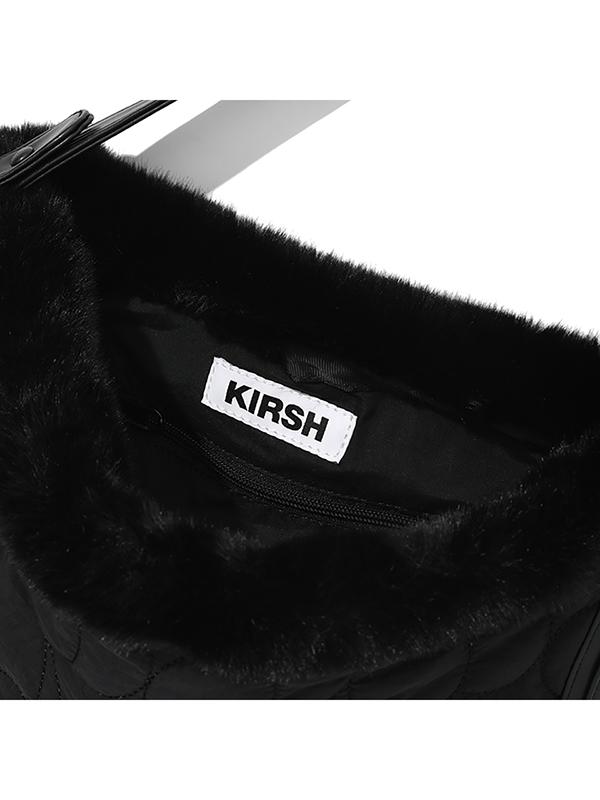 Kirsh Cherry Quilted Fur Handbag [Black]