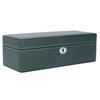 4-Schlitz Uhrenbox Organizer mit Schlüssel Mikrofaserleder Grün Exquisite Uhrenaufbewahrungsbox