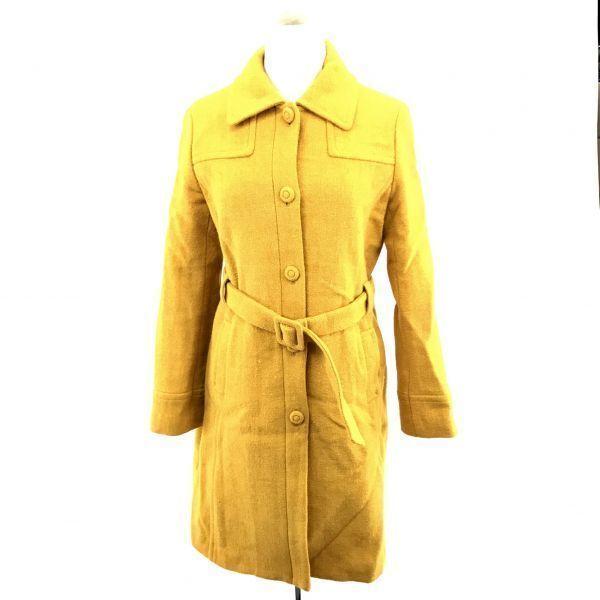 

BEAMS × Harris Tweed / Pure Wool Long Balmacaan Coat / Outerwear [Women s M / Yellow] Ray BEAMS × HARRIS TWEED