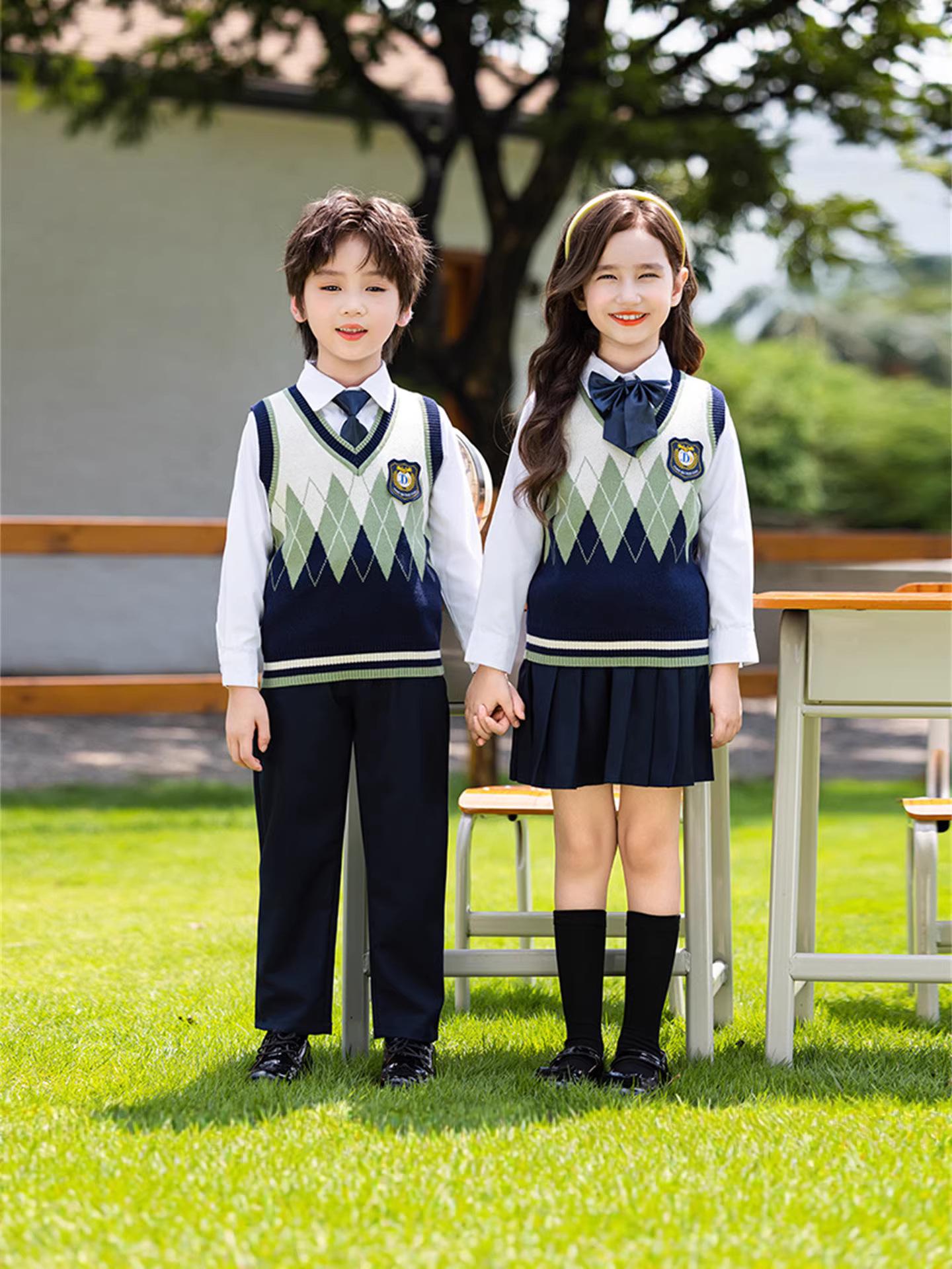 British-Style Primary School and Kindergarten Choir Performance Uniforms for Spring and Autumn 120cm