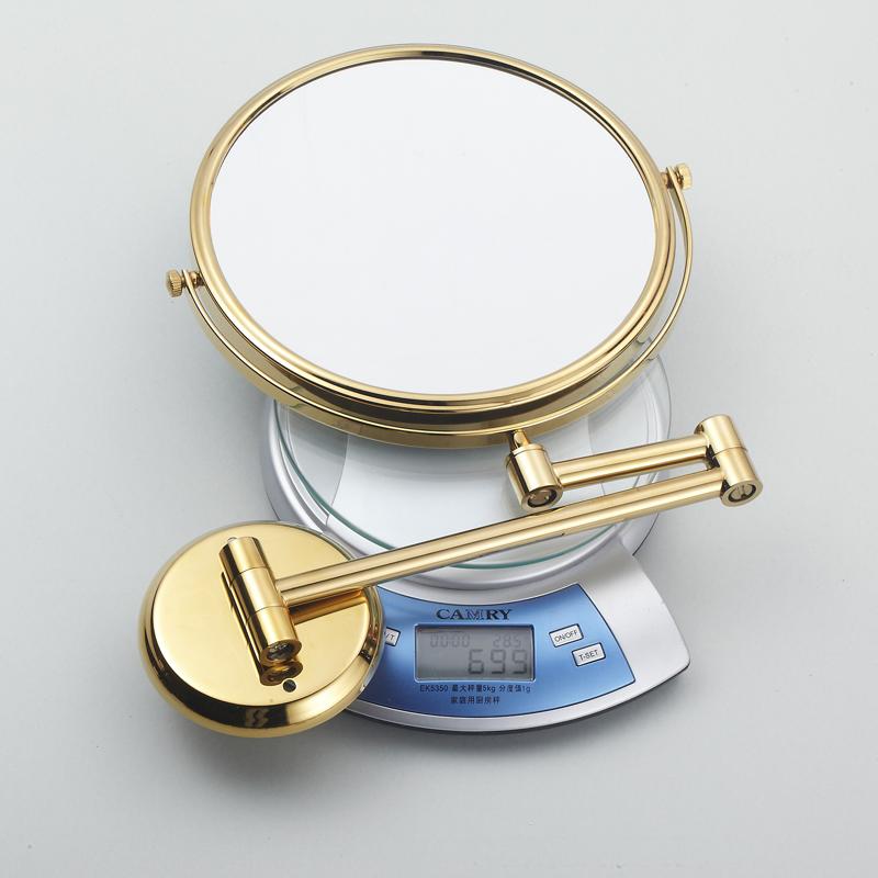 BAKALA 8" Wall Mounted Round Magnifying Bathroom Mirror Brass Makeup Cosmetic Mirror Lady's Private Mirrors