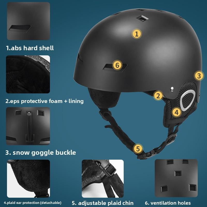 Winter Ski Helmet Men's and Women's Single and Double Board Freestyle Professional Ski Hat Outdoor Sports Thermal Ear Protection Hard Hat