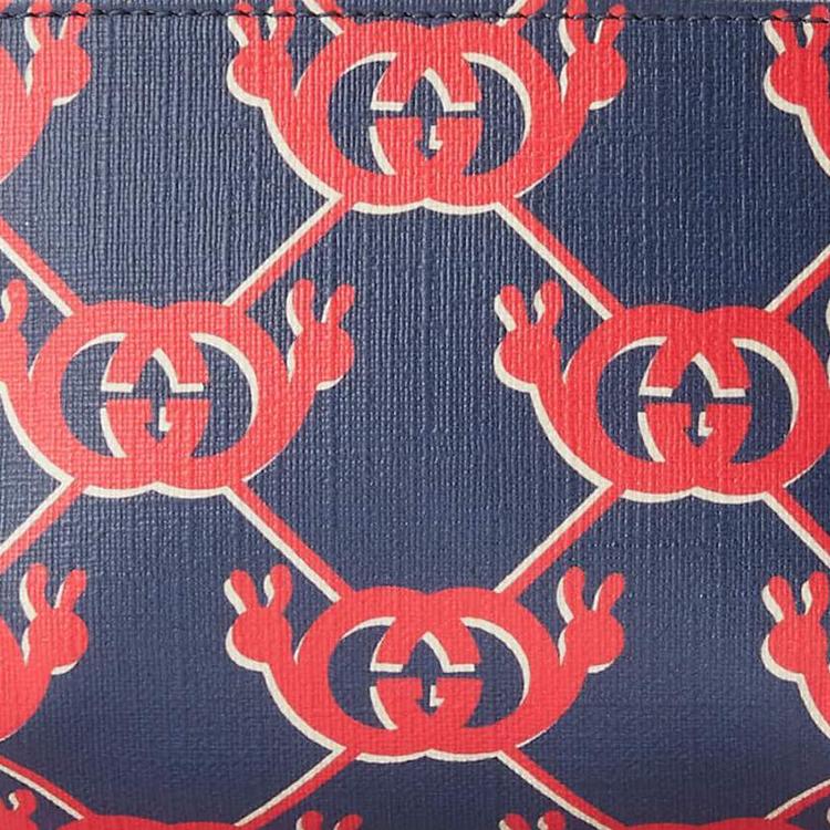 Gucci Gg Snail Print Zipper Canvas Shoulder Crossbody Waist Chest Bag Kids Bags Blue Red 502095-FABBH-4074