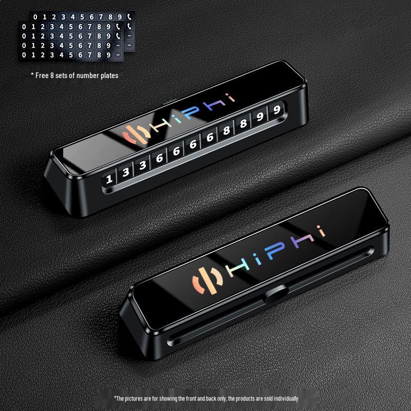 

Premium Parking Number Plate for HiPhi X Y Z Cars, Movable Phone Holder