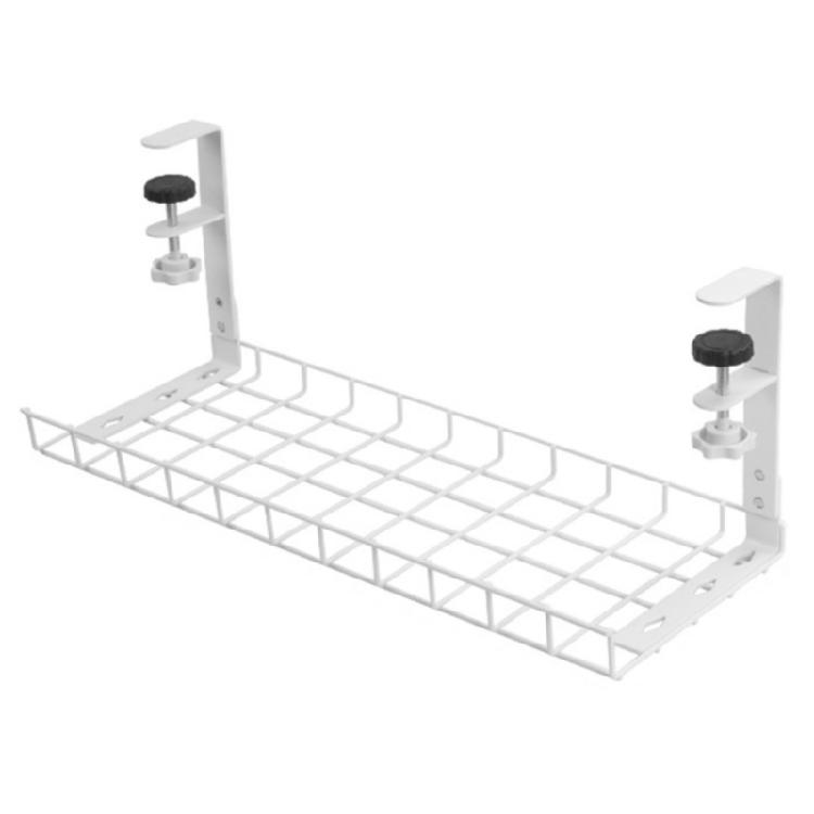 

Under Table Metal Cable Management Tray Wire Organization No Drill for Home Office Desk Storage Kitchen Wire Accessories білий