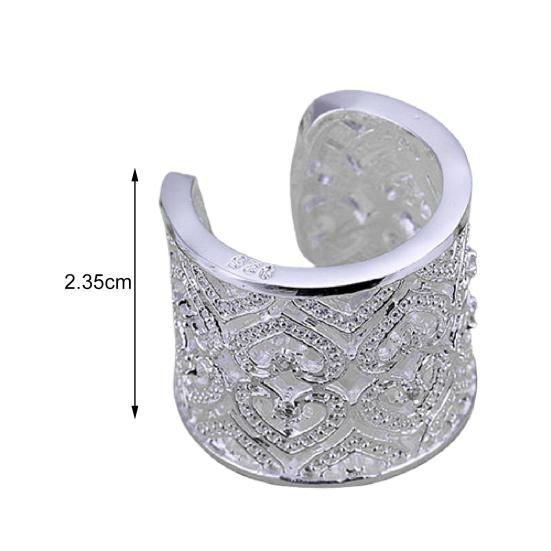 Women's Cutout Love Heart Wide Band Open Ring