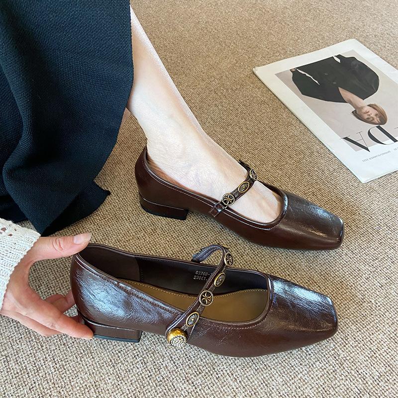 G3760-72 retro thick heel Mary Jane shoes women's 2025 spring and autumn new models with skirts gentle wind evening single shoes women