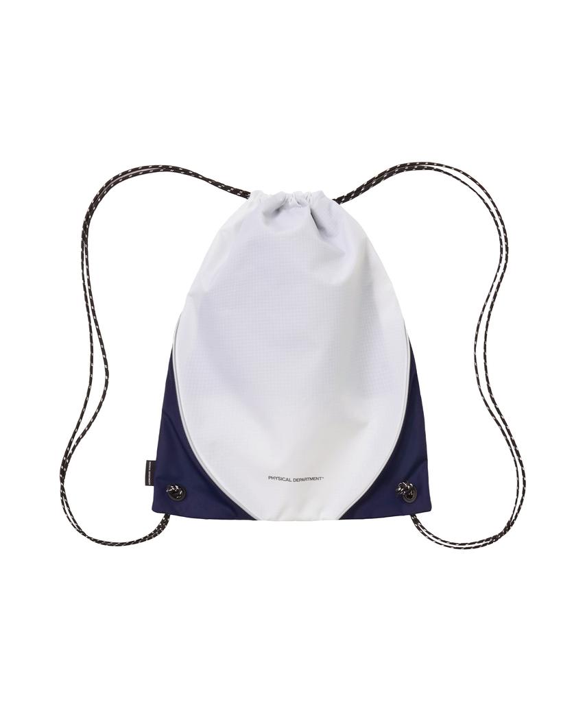 Phyps Motorcycle Nylon Color Block Drawstring Bag White