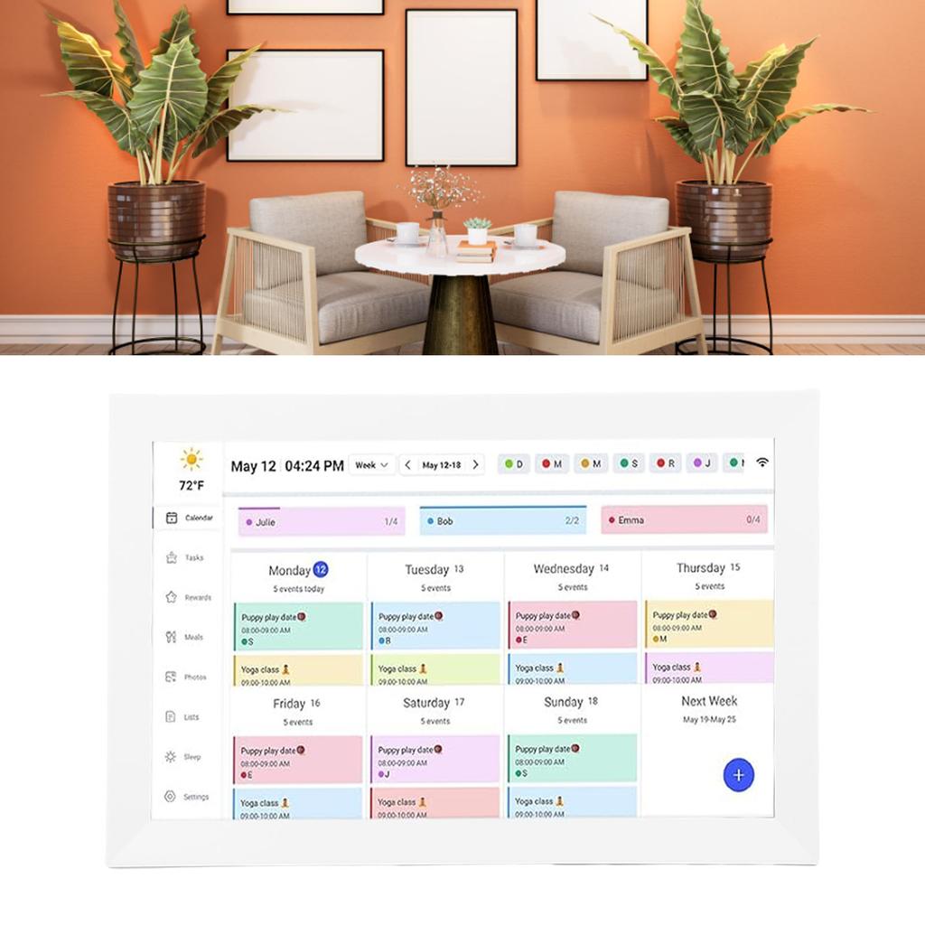 15.6 Inch Wall Planner Digital Calendar Chore Chart WiFi Smart Touchscreen Interactive Display Wall Desk Mount APP Control 32GB