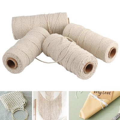 1 Rolle DIY-Baumwollfaden, natürliches Material, weiche Haptik, schneidbar, gute Festigkeit, keine Geruchsbindung, bruchsicher, zum Häkeln, multifunktionaler Schnurgurt, Küche