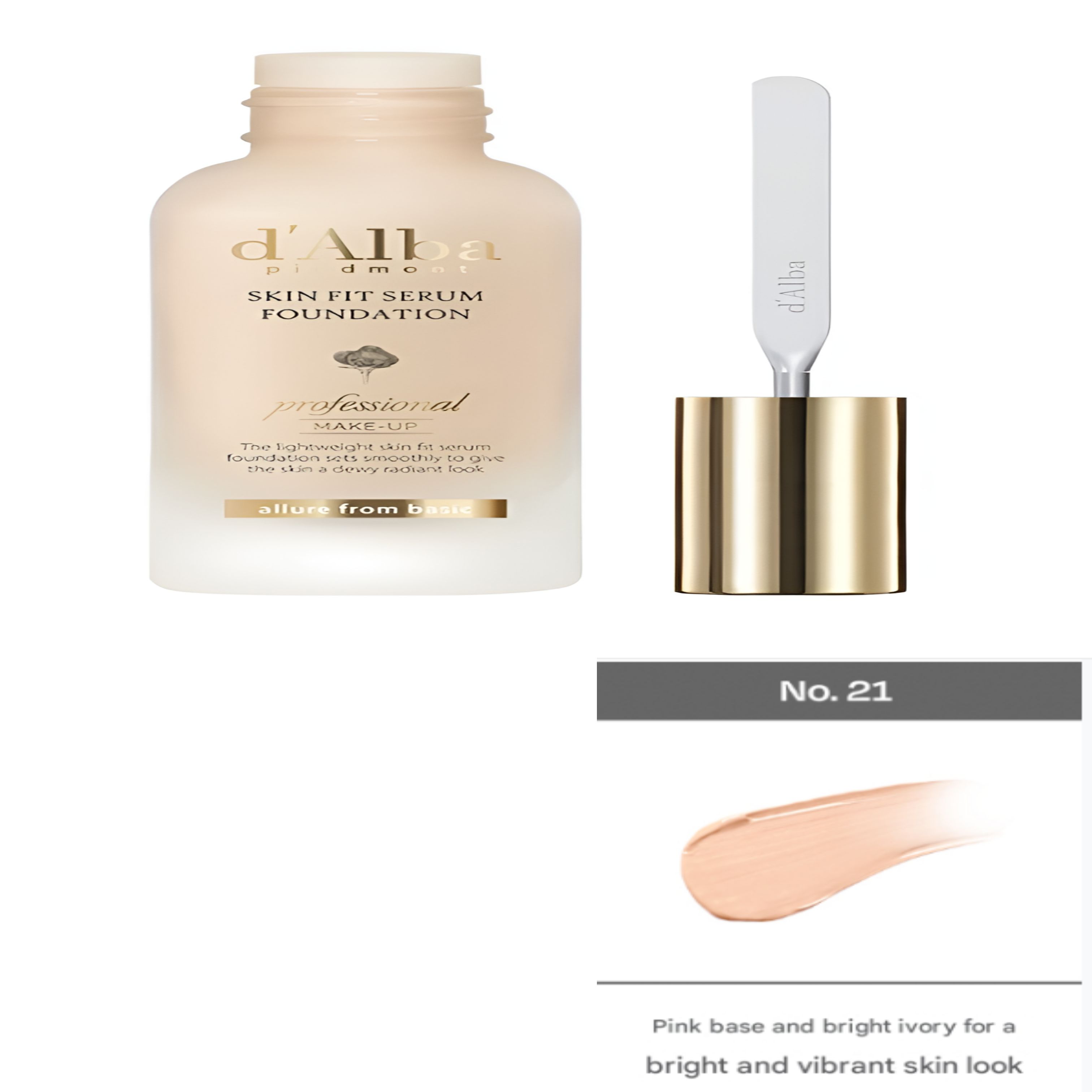 d’Alba Skin Fit Serum Foundation with Spatula 40ml (2 Types) No 21