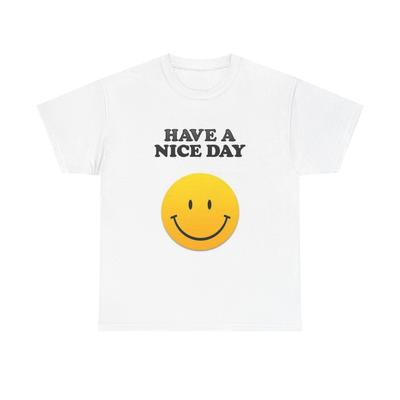 Camiseta Gráfica Ten un Buen Día Divertida Unisex Camiseta de Algodón Pesado