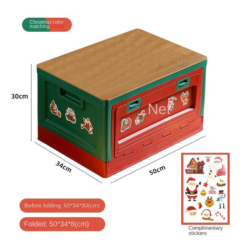 Outdoor Storage Box Camping Folding Box Camping Storage Box Car Trunk Wooden Lid Industrial Wind Storage Box