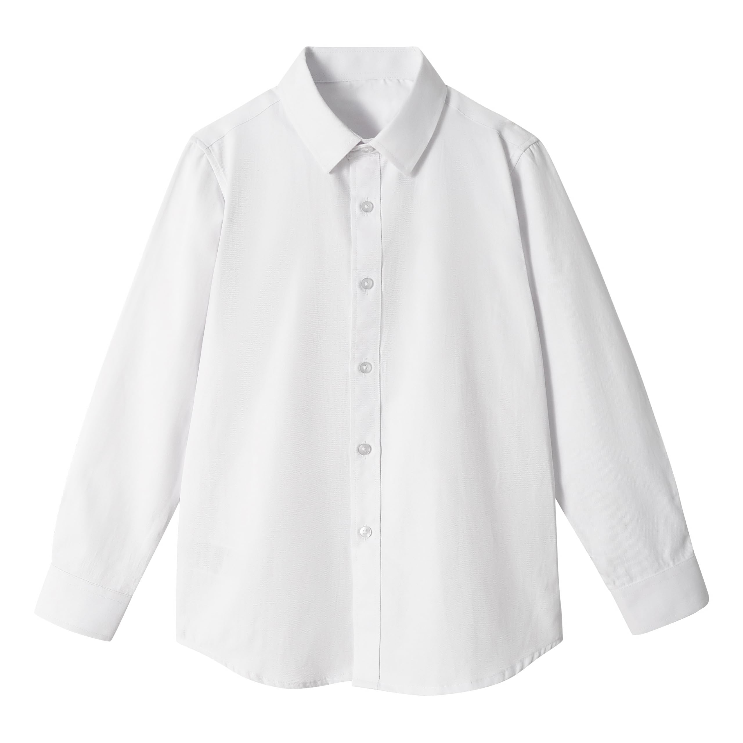 

LOLANTA Long Sleeve School Solid for Perfect for Entrance Size 140 Kids Shirt, Formal, Color, Boys, Ceremonies, Graduations, Weddings, Recitals, белый