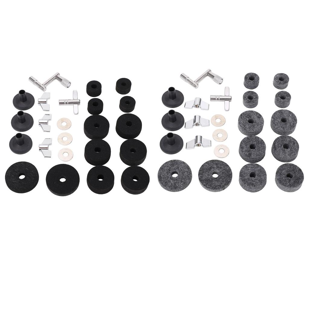 23 Pieces Cymbal Replacement Accessories Non Slip 2.5cm 4cm 5cm Felt Pads Drum Cymbal Sleeves Nuts W