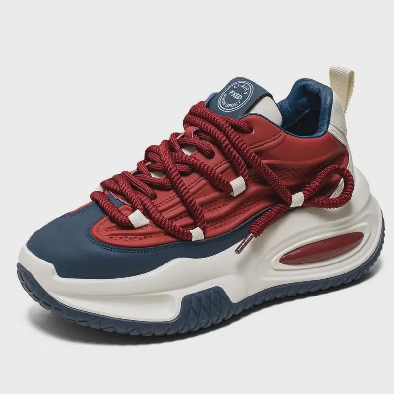 Men's Trendy Thick-Soled Sneakers: Hong Kong Style, Breathable, and Perfect for Every Season