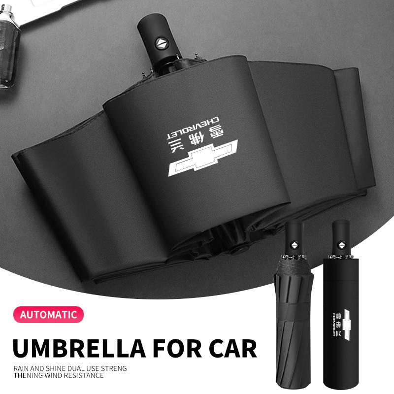 Car Model LOGO Umbrella Auto Anti-UV Accessories For Chevrolet Silverado Impala Malibu Equinox Cruze Camaro Cavalier Blazer