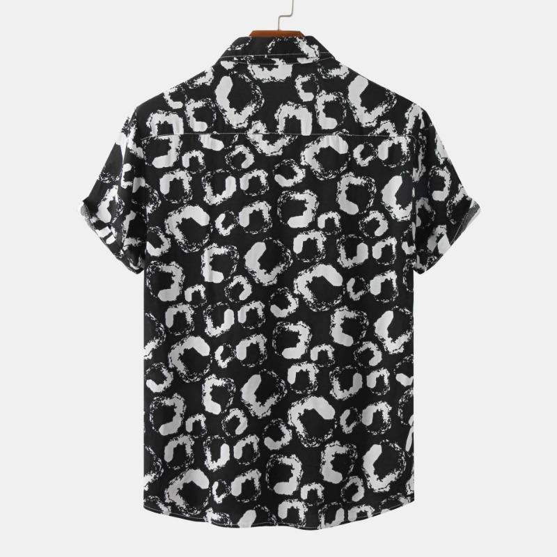 Men's Summer Hawaiian Casual Fashion Social Beach Style Short Sleeve Oversized Flower Print Loose Vintage Resort Shirt Chinese