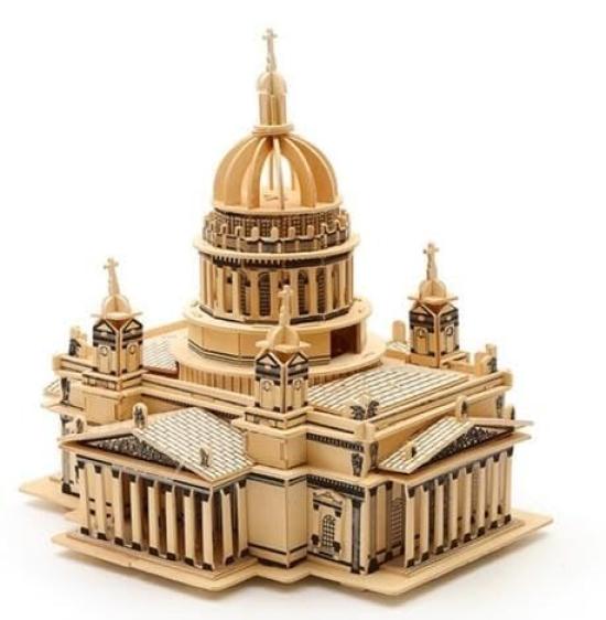 

St. Isaac s Cathedral Wooden Puzzle, 203 Pieces, 10 Puzzle Boards, Used [Item]