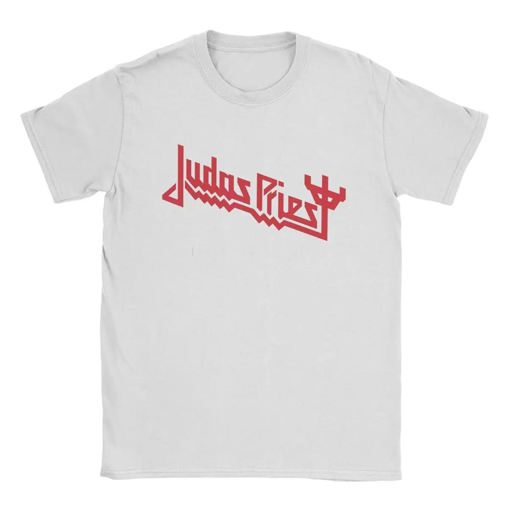 Męskie Koszulki Judas Priest Casual 100% Bawełna Krótkie Rękawy Koszulki z Okrągłym Dekoltem Topy Plus Size