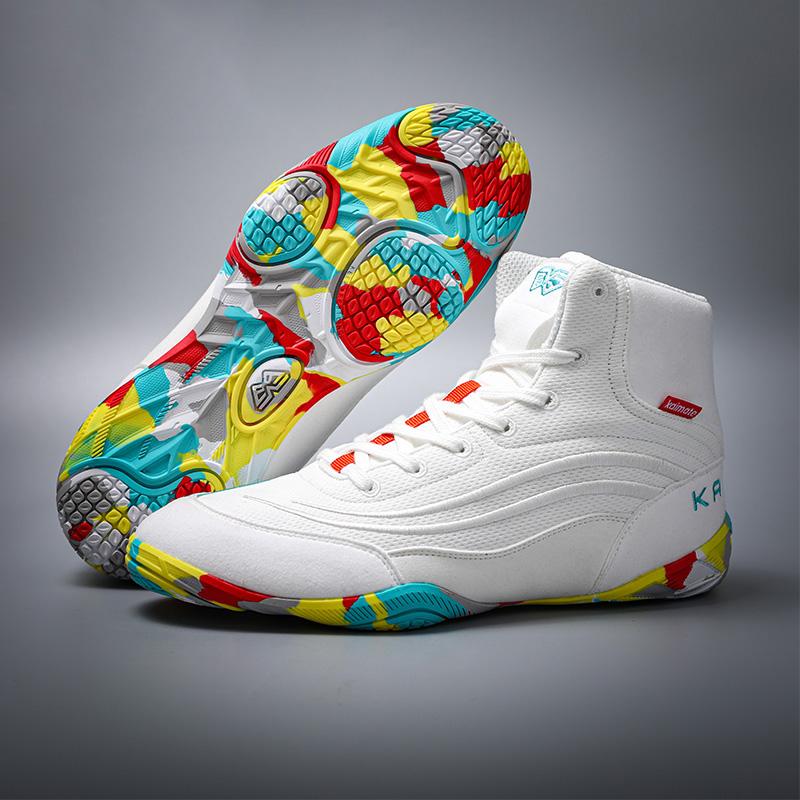 Pojke Flicka Liten Storlek 32-38 Sambo Sneakers Mellanhöga Professionella Boxnings Brottningsskor Anti-Slip Gym Träningsskor