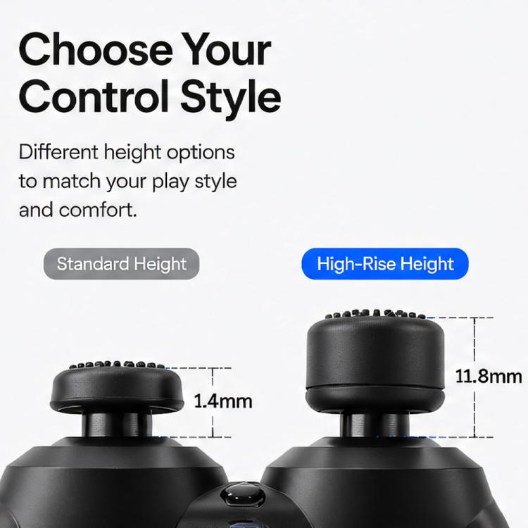 8Pcs Stackable Anti‑Slip Silicone Joystick Caps Mixed Height Thumb Grip Covers For PS5 Switch Pro Xbox 360 Gamepad