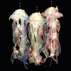 1PC Gradient Jellyfish LED Night Light Handmade Pendant Festival Decor Courtyard Indoor Outdoor Hanging Colorful Lamp Ornament