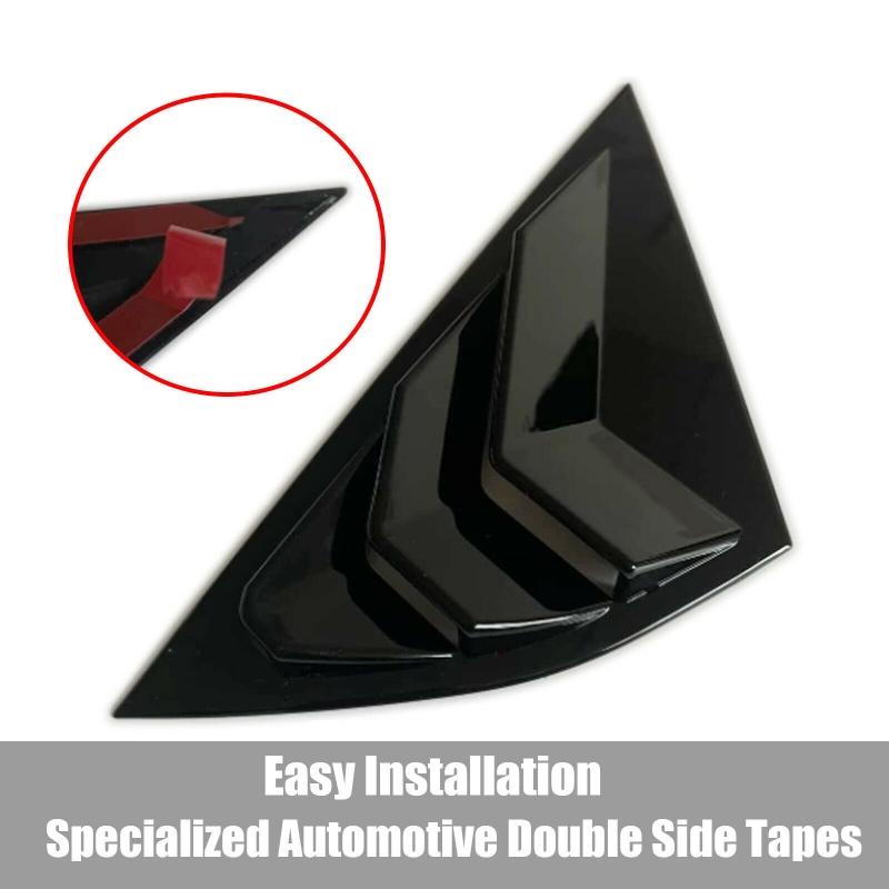 2Pcs Car Rear Side Window Scoop Louvers Cover Window Visor Cover ABS Fit for Ford Electric Horse Mustang Mach-E 2021-2022