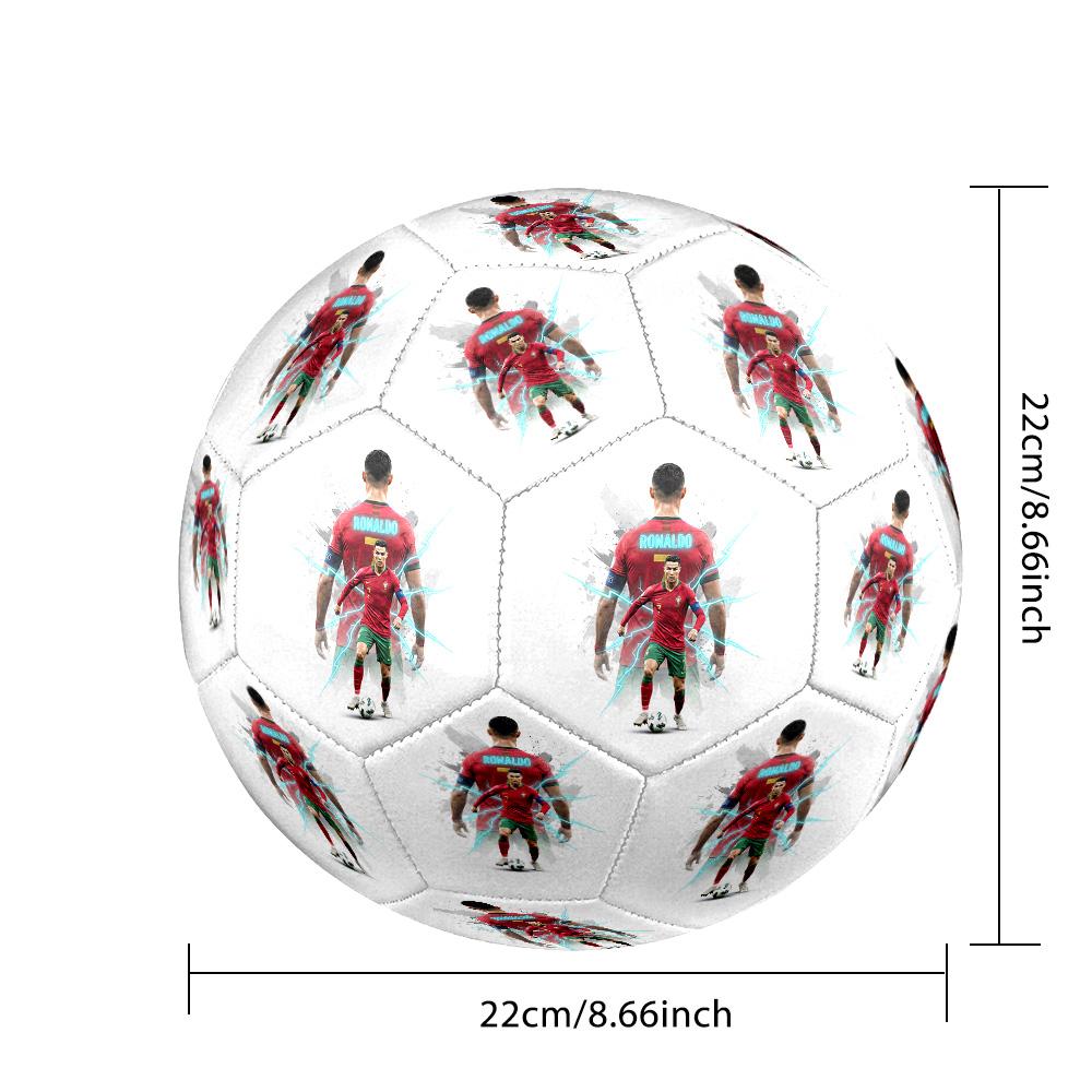 Pallone da Calcio Real Madrid Cr7 Legacy Misura 5 Cucito a Macchina per Allenamento e Partite Indoor/Outdoor Accessorio Calcio