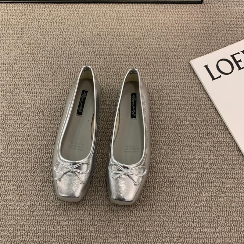 

2025 весна и осень новая французская атласная балетка на плоской подошве, одинарная обувь, женская обувь, квадратный носок, вечерняя обувь, ladyshoes 40