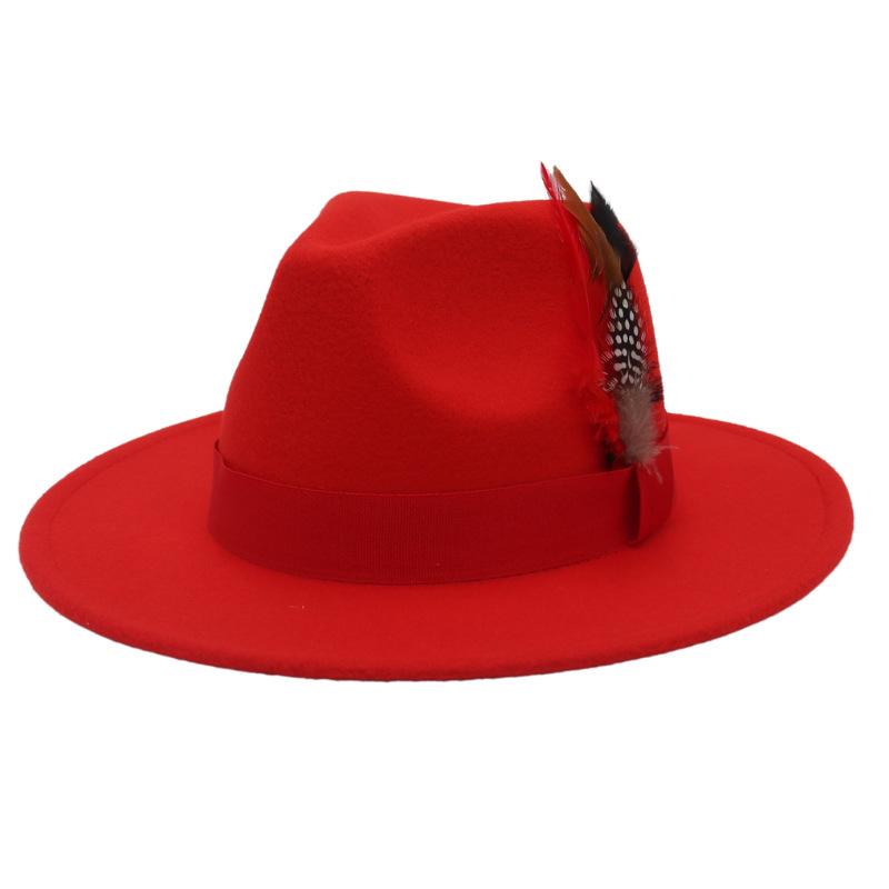 Wind Jazz Hat Square Ribbon Top Hat Gentleman Lady Woolen Hat Felt Hat Hat
