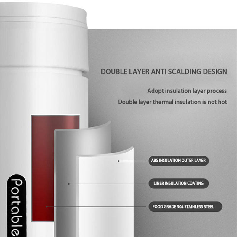 380ml Portable Electric Kettles Thermal Cup Make Tea Coffee Travel Boil Water Keep Warm Smart Water Kettle Kitchen Appliances