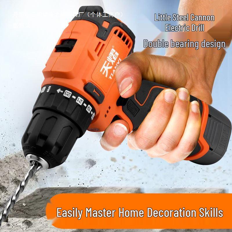 Two-Way Brushless Rechargeable Impact Drill - Compact Lithium Electric Hand Drill & Screwdriver.