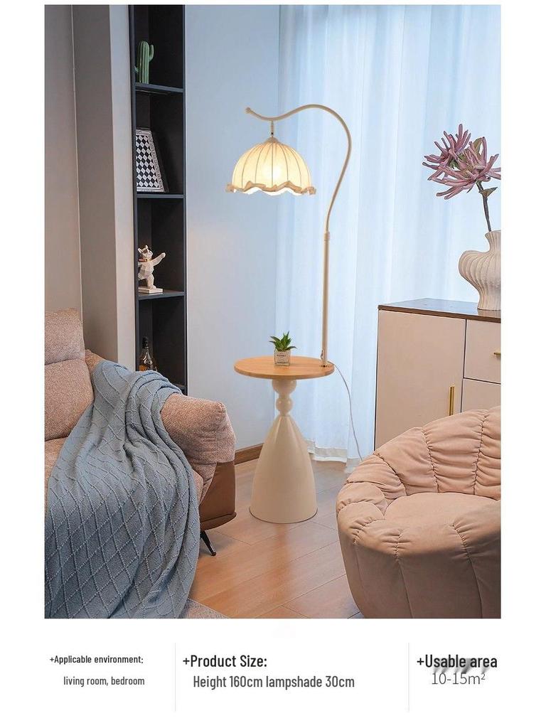 French Floor Lamp: Internet Celebrity Style for Living Room, Bedroom, or Sofa Side; Integrated Atmosphere Lighting.