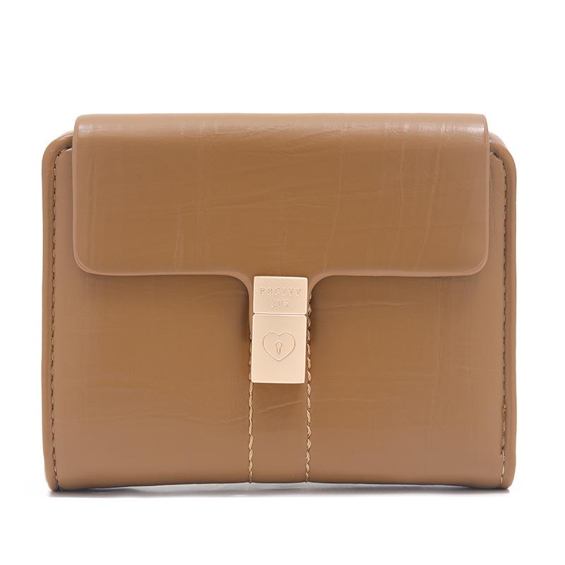 Wallet Women's PU Leather Simple and Versatile Folding Zipper Niche Zero Wallet