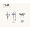 Silvere Glam Cross-border Best-selling Cross-shaped Moissanite Earrings, Women's U-shaped Personalized Hip-hop Ear Clips, Silver Gold-plated Earrings