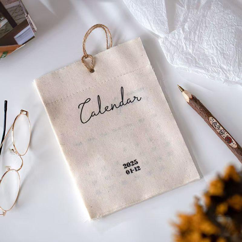 Ins Cotton Cloth 2026 Wall Calendar Korean Style Decorative English Calendar Office Home Decor for Popular Posing Prop