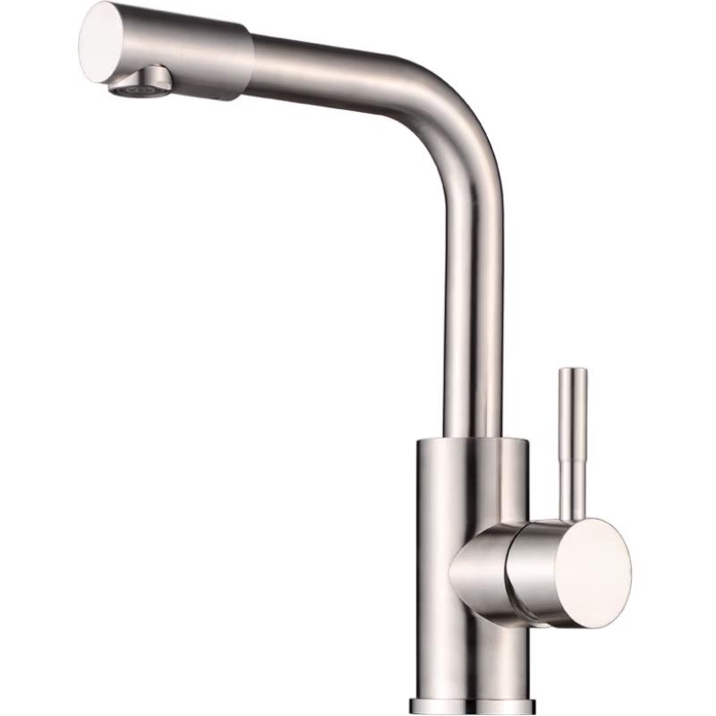 304 Stainless Steel Single-Hole Hot & Cold Basin Faucet