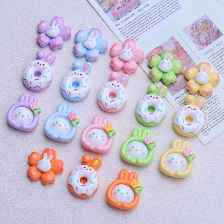 Colorful Bunny & Flower Resin Charms for DIY Crocs