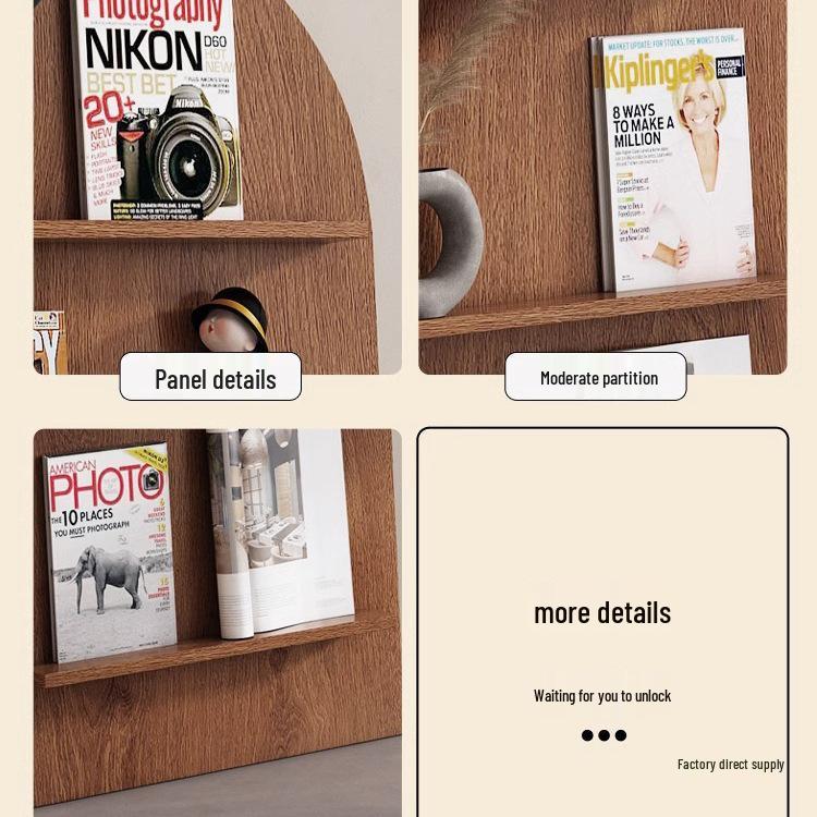 Nordic Floor-Standing Bookshelf: Multi-Layer Wall Storage Rack for Magazines and Picture Books