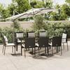 VidaXL Garden Dining Set and Cushions 7pcs Black Wicker 3185099