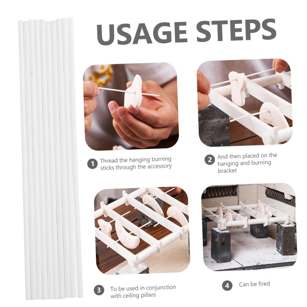 SEWACC Slicing Alumina Pottery Firing Hanging Pottery Firing DIY Pottery Jewelry Clay Firing 10 Pieces Rods, Rods, Tools, Bolts, Tools, Accessories,